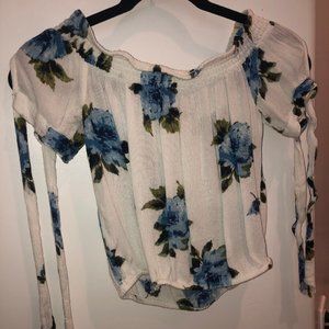 Kendall and Kylie White shirt with floral designs